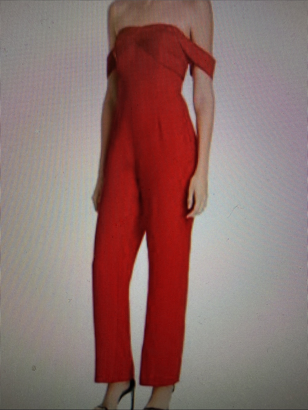 Adelyn  Rae Red Off-Shoulder Wide-Leg Jumpsuit with Ruffle Bodice